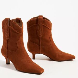 Sam Edelman Taryn Suede Brown Cowgirl Western Boots